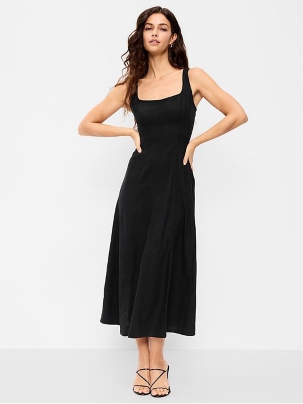 black linen dress